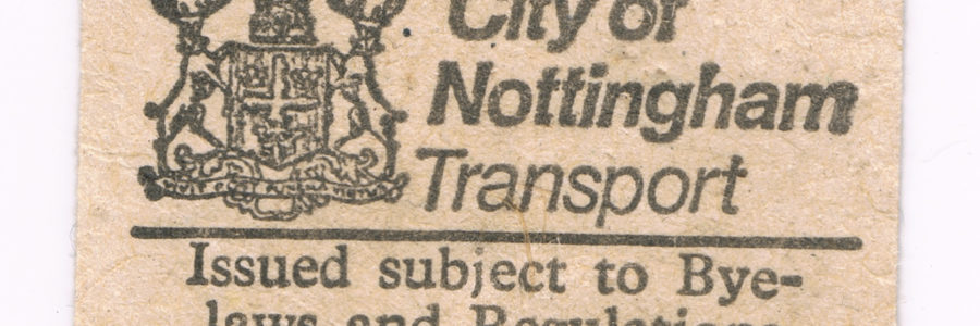 nottingham city 80's bus ticket